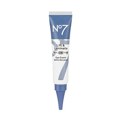 No7 Lift & Luminate Triple Action Augencreme gegen Augenringe mit Vitamin C & Kollagenpeptiden – Reduziert Schwellungen, Tränensäcke & Falten (15 ml)
