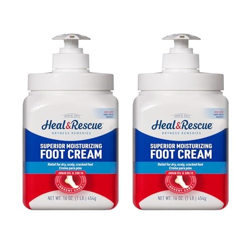 Heal&Rescue Heel Rescue Fußcreme 16 Unzen Flasche, 2er-Pack – Für rissige, schwielige oder rissige Haut