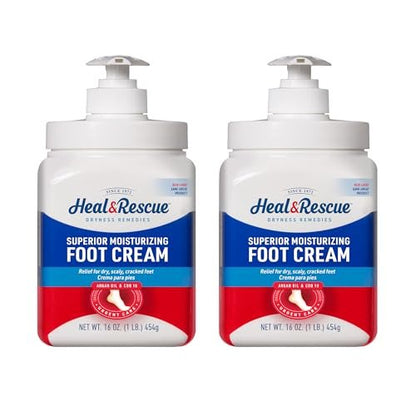 Heal&Rescue Heel Rescue Fußcreme 16 Unzen Flasche, 2er-Pack – Für rissige, schwielige oder rissige Haut