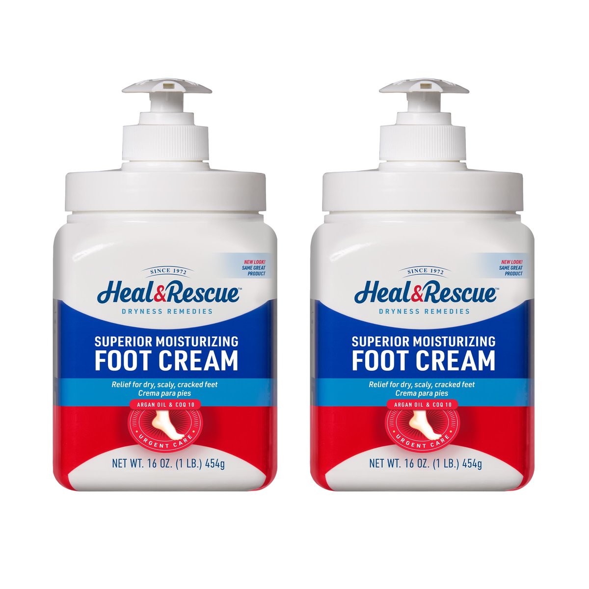 Heal&Rescue Heel Rescue Fußcreme 16 Unzen Flasche, 2er-Pack – Für rissige, schwielige oder rissige Haut