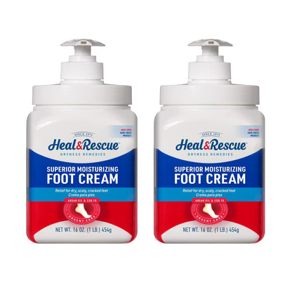 Heal&Rescue Heel Rescue Fußcreme 16 Unzen Flasche, 2er-Pack – Für rissige, schwielige oder rissige Haut