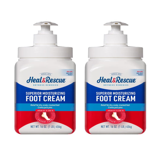 Heal&Rescue Heel Rescue Fußcreme 16 Unzen Flasche, 2er-Pack – Für rissige, schwielige oder rissige Haut