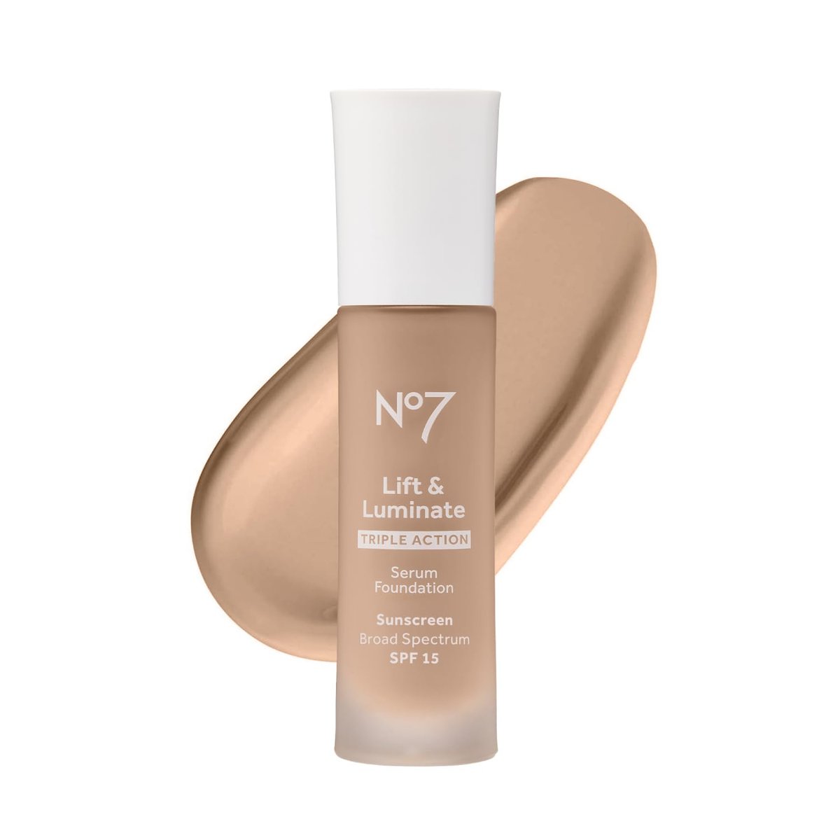 No7 Lift & Luminate Triple Action Serum Foundation – Flüssige Foundation mit SPF 15 für einen strahlenden Teint – Reife Haut – Cool Ivory (30 ml)