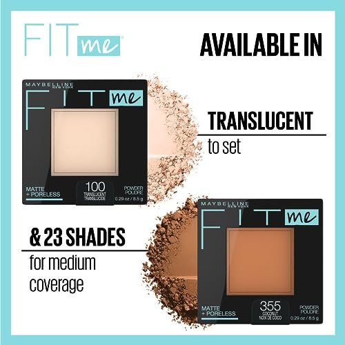 Maybelline Fit Me Matte + Poreless Pressed Face Powder Makeup & Setting Powder, Warm Sun, 0,29 Unze