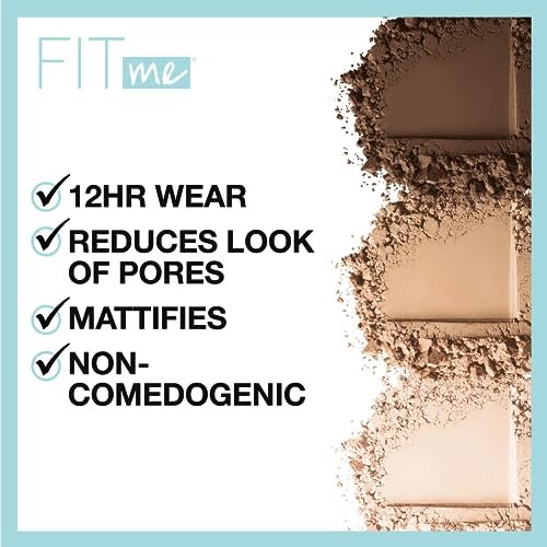 Maybelline Fit Me Matte + Poreless Pressed Face Powder Makeup & Setting Powder, Warm Sun, 0,29 Unze