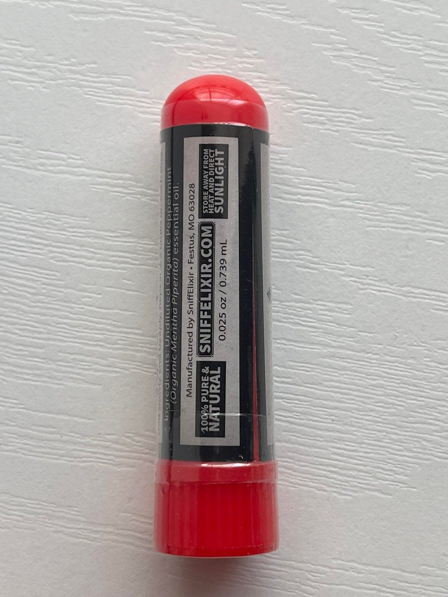 SniffElixir Pfefferminzöl Aromatherapie Nasenstift Vapor Inhaler gegen Migräne, Übelkeit & Reisekrankheit – Hergestellt in den USA mit Bio-Ölen, Spannungskopfschmerz