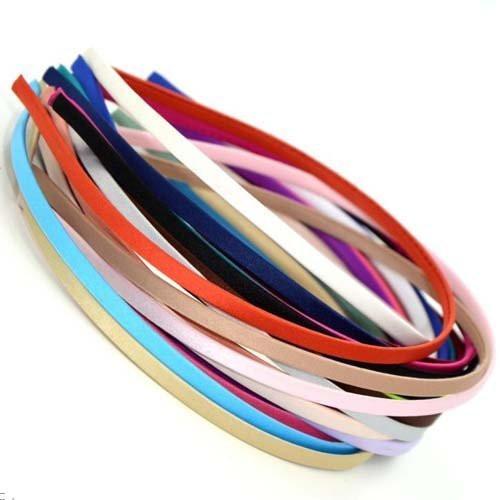 Carykon 20 Stück Damen DIY Satin-Stoff überzogene Haarbänder 5 mm Breite, gemischte Farben