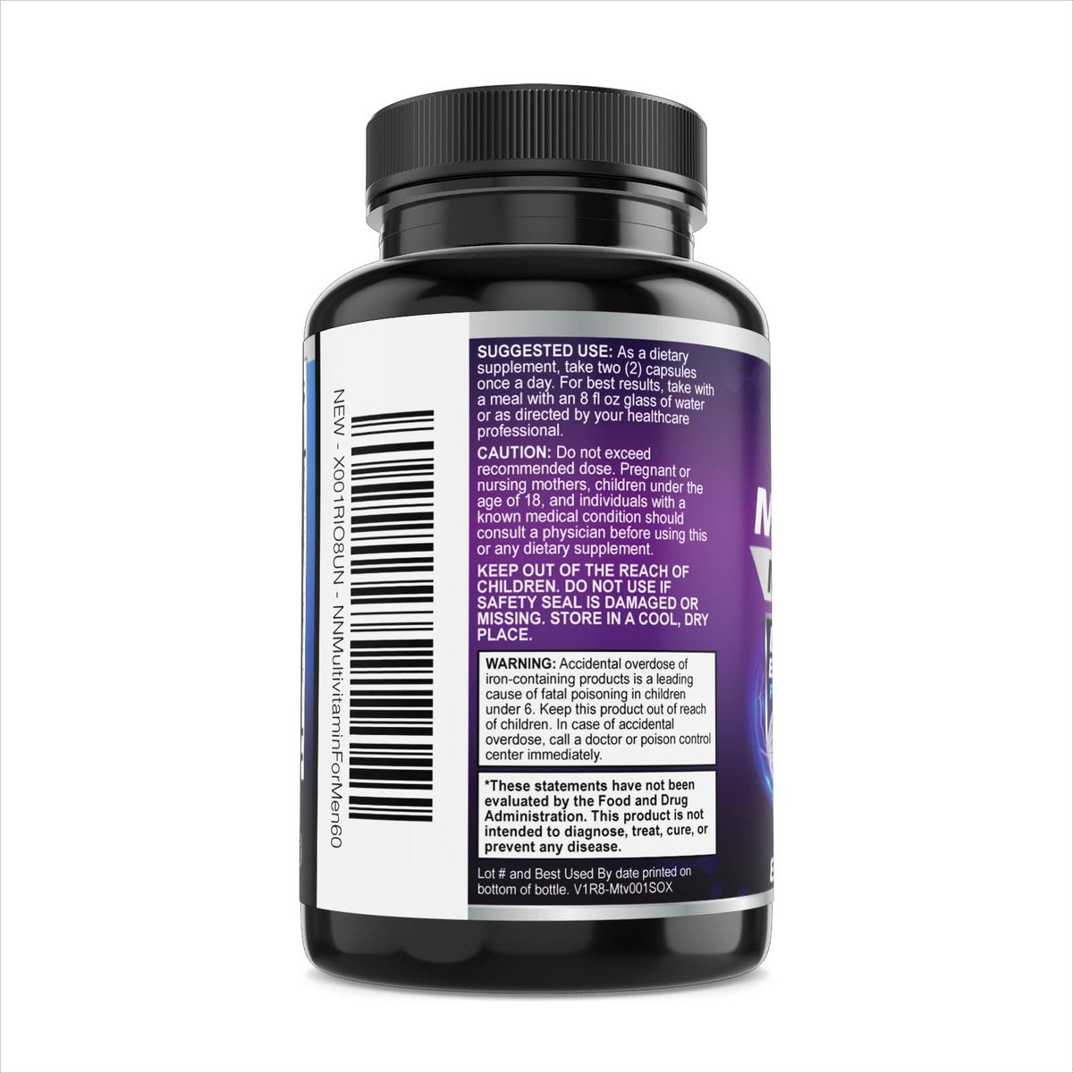 Multivitamin für Männer – Hochwertiges Nahrungsergänzungsmittel mit Vollspektrum-Formel, essentielle Vitamine A, C, D, E & Zink – Hochpotente B-Vitamine – Tägliche Multivitamine für Männer – Hergestellt in den USA – 60 Kapseln
