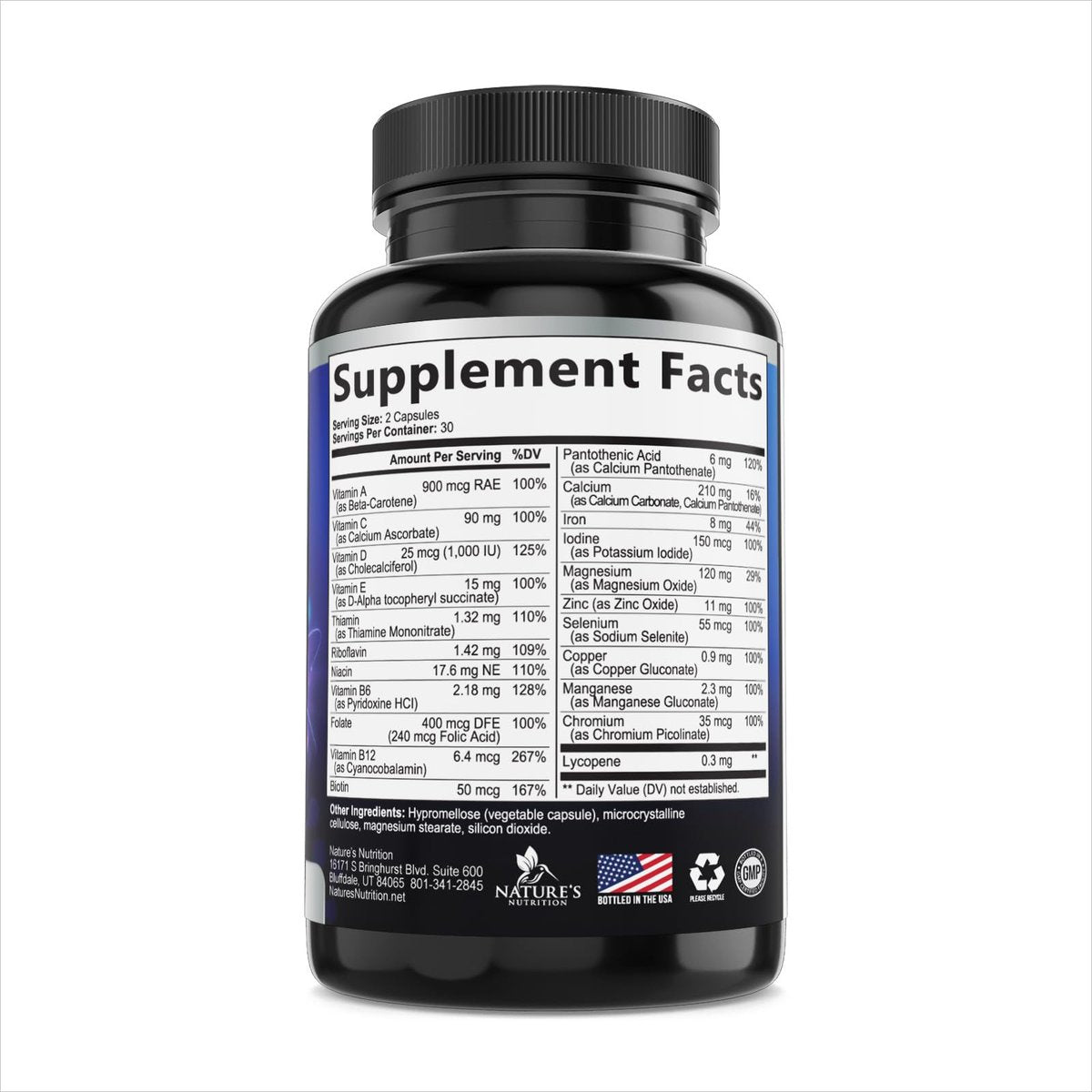 Multivitamin für Männer – Hochwertiges Nahrungsergänzungsmittel mit Vollspektrum-Formel, essentielle Vitamine A, C, D, E & Zink – Hochpotente B-Vitamine – Tägliche Multivitamine für Männer – Hergestellt in den USA – 60 Kapseln