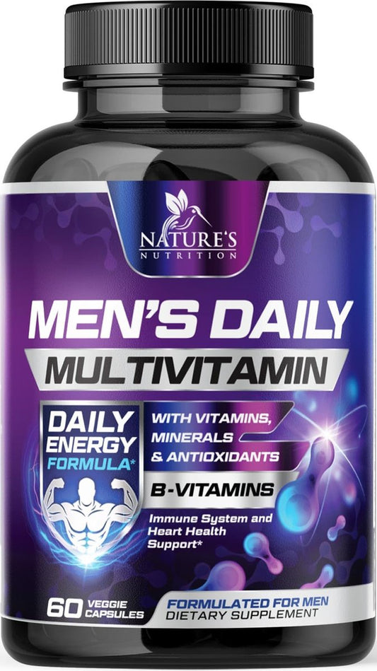 Multivitamin für Männer – Hochwertiges Nahrungsergänzungsmittel mit Vollspektrum-Formel, essentielle Vitamine A, C, D, E & Zink – Hochpotente B-Vitamine – Tägliche Multivitamine für Männer – Hergestellt in den USA – 60 Kapseln