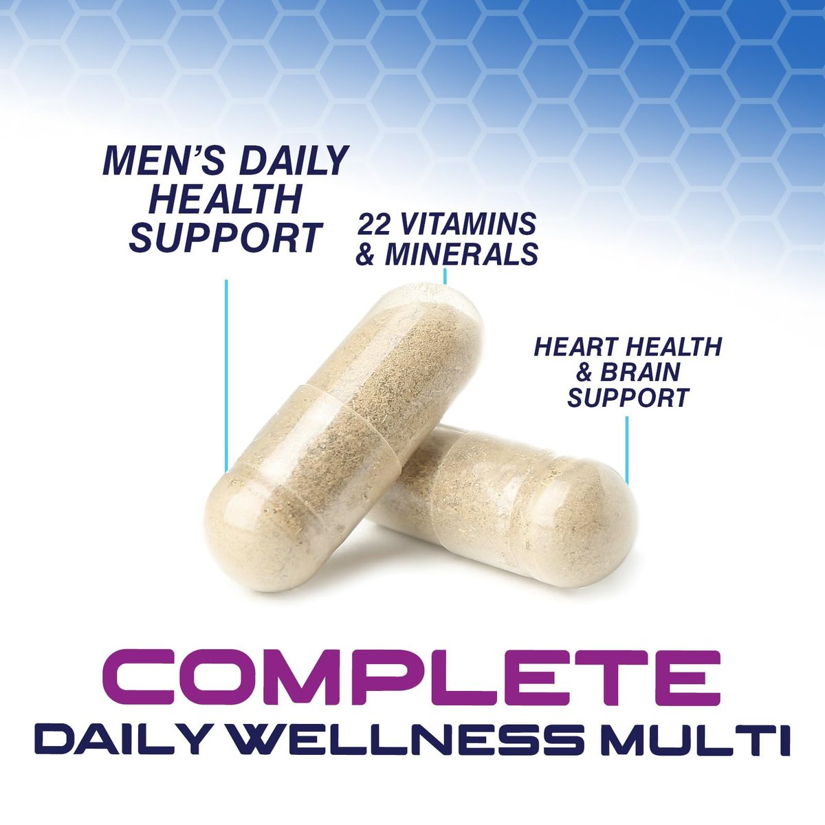 Multivitamin für Männer – Hochwertiges Nahrungsergänzungsmittel mit Vollspektrum-Formel, essentielle Vitamine A, C, D, E & Zink – Hochpotente B-Vitamine – Tägliche Multivitamine für Männer – Hergestellt in den USA – 60 Kapseln