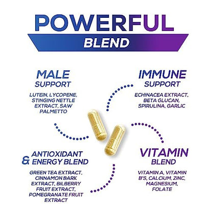 Multivitamin für Männer – Hochwertiges Präparat mit Vollspektrum-Formel, essenzielle Vitamine A, C, D, E & Zink – Hochdosierte B-Vitamine – Tägliches Multivitamin für Männer – Hergestellt in den USA – 120 Kapseln