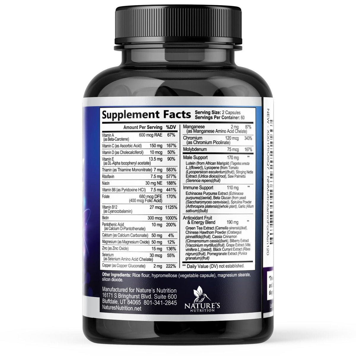 Multivitamin für Männer – Hochwertiges Präparat mit Vollspektrum-Formel, essenzielle Vitamine A, C, D, E & Zink – Hochdosierte B-Vitamine – Tägliches Multivitamin für Männer – Hergestellt in den USA – 120 Kapseln