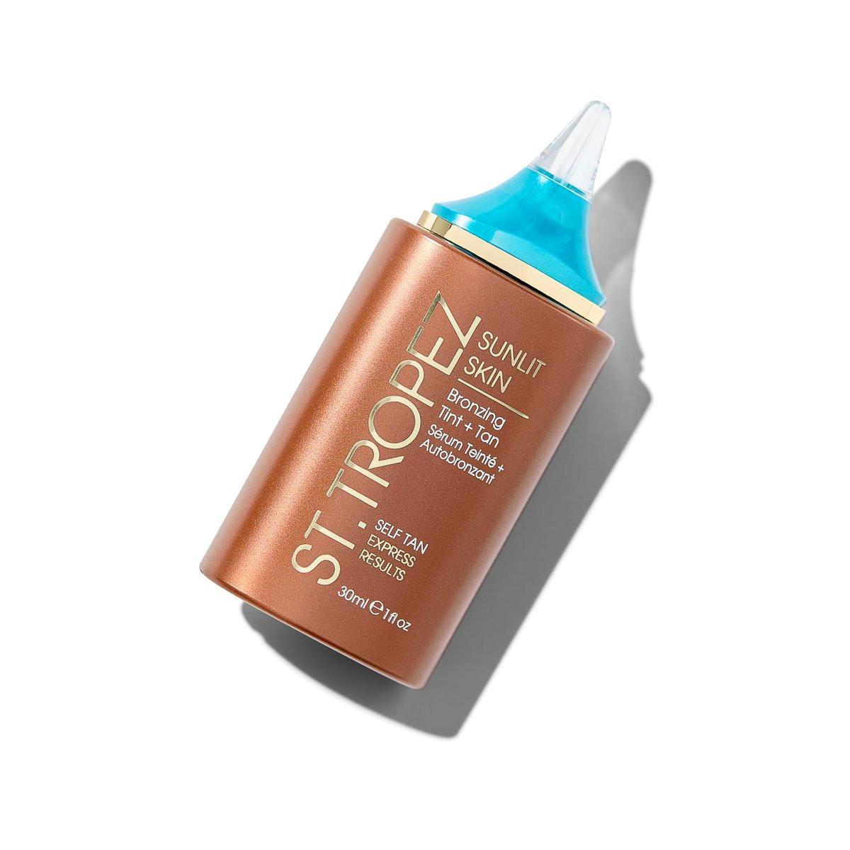 St.Tropez Sunlit Skin Bronzing Tint & Liquid Bronzer für Gesicht & Haut – Sonnenkuss-Glow mit Hyaluronsäure, 30 ml