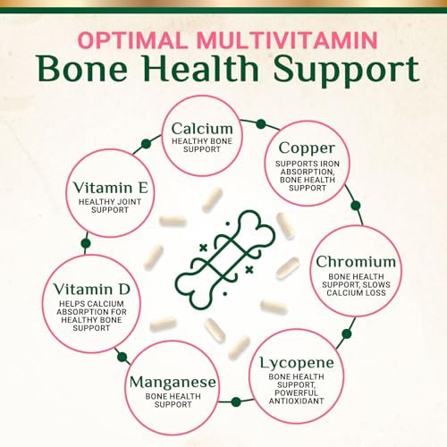 Multivitamin für Frauen – Komplettes Multi-Vitamin mit Vitamin A, C, D, E, B6, B12, Zink, Calcium & Magnesium – Tägliches Multimineral für Haar, Haut und Nägel – 60 Kapseln