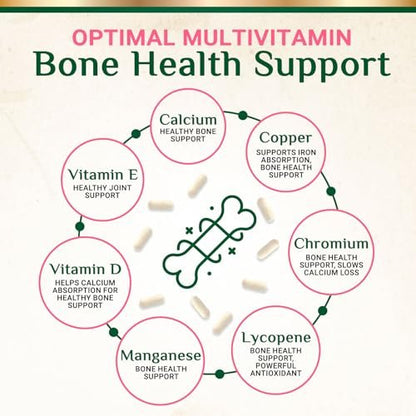 Multivitamin für Frauen – Komplettes Multi-Vitamin mit Vitamin A, C, D, E, B6, B12, Zink, Calcium & Magnesium – Tägliches Multimineral für Haar, Haut und Nägel – 60 Kapseln