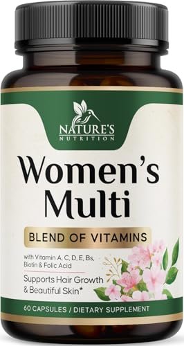 Multivitamin für Frauen – Komplettes Multi-Vitamin mit Vitamin A, C, D, E, B6, B12, Zink, Calcium & Magnesium – Tägliches Multimineral für Haar, Haut und Nägel – 60 Kapseln