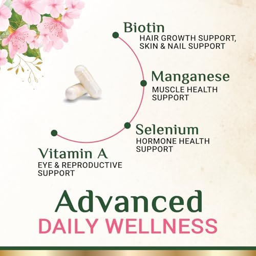 Multivitamin für Frauen – Komplettes Multi-Vitamin mit Vitamin A, C, D, E, B6, B12, Zink, Calcium & Magnesium – Tägliches Multimineral für Haar, Haut und Nägel – 60 Kapseln