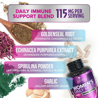 Multivitamin für Frauen – Komplettes Multi-Vitamin mit Vitamin A, C, D, E, B6, B12, Zink, Calcium & Magnesium, tägliches Multimineral für Haar, Haut und Nägel – 120 Kapseln
