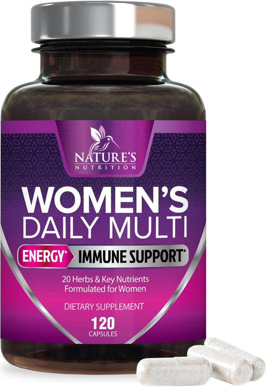 Multivitamin für Frauen – Komplettes Multi-Vitamin mit Vitamin A, C, D, E, B6, B12, Zink, Calcium & Magnesium, tägliches Multimineral für Haar, Haut und Nägel – 120 Kapseln