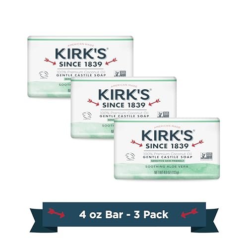 Kirk's Sanfte Kastilienseife mit Aloe Vera – 4 Unzen (3er-Pack)