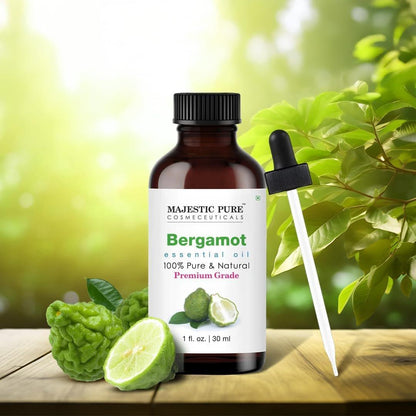 Majestic Pure Bergamot Ätherisches Öl 100% rein & natürlich – 30 ml mit Glaspipette für Diffuser, Aromatherapie, Seifen- und Kerzenherstellung