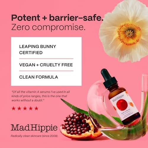 Mad Hippie Super A Retinol Serum für das Gesicht – Leistungsstarke Hautreparatur & Anti-Aging Serum mit 3 Retinoiden, Bakuchiol + feuchtigkeitsspendender Hyaluronsäure, 29 ml