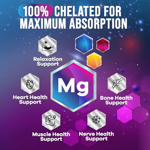 Magnesium Glycinat Kapseln - 500 mg Magnesium pro Portion - 100% cheliert & gereinigt - Unterstützt Schlaf, Herzgesundheit & Muskelkraft - Beste Aufnahme, abgefüllt in USA - 120 Tabletten
