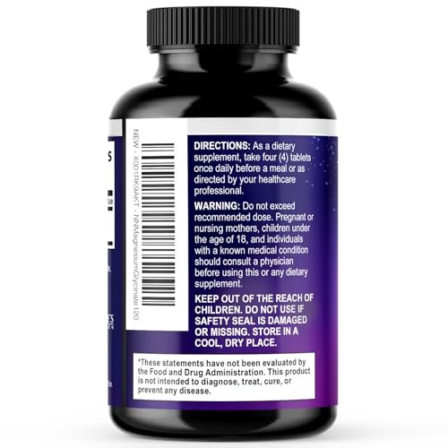 Magnesium Glycinat Kapseln - 500 mg Magnesium pro Portion - 100% cheliert & gereinigt - Unterstützt Schlaf, Herzgesundheit & Muskelkraft - Beste Aufnahme, abgefüllt in USA - 120 Tabletten