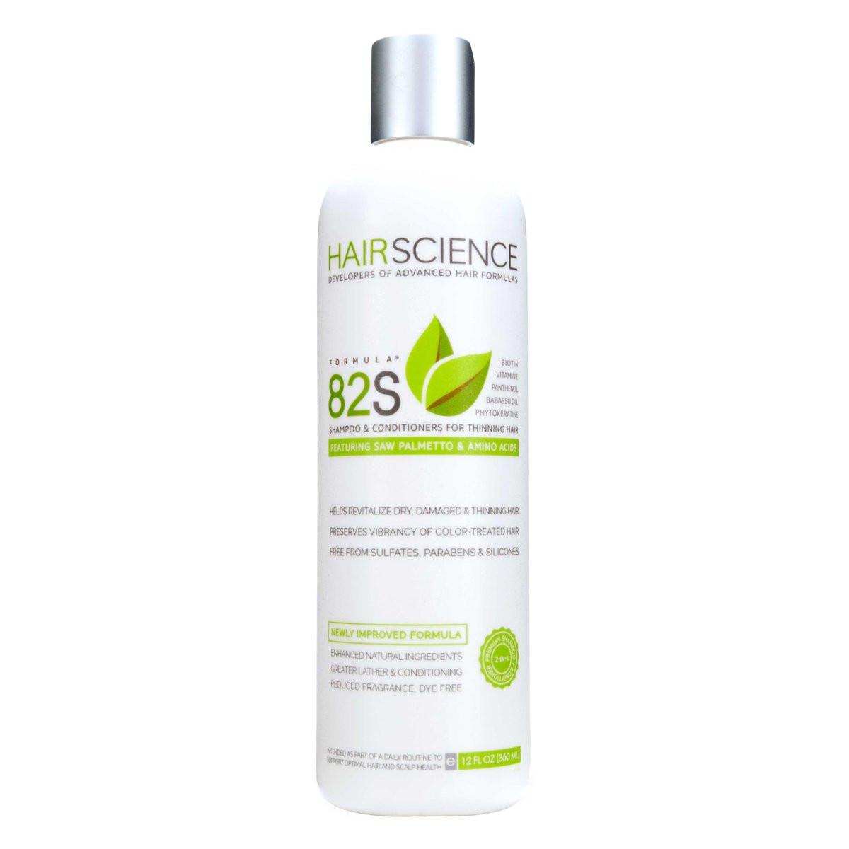 Hair Science Formula 82S Shampoo für Kopfhaut & Haar – mit Sägepalme & Biotin – für Volumen, Stärke & dünner werdendes Haar – sulfatfrei – 355 ml