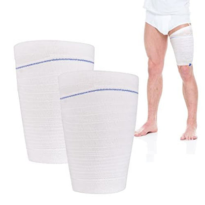 HANSILK Katheter-Beinsackhalter 2 Stück – Stoff-Katheter-Ärmel für Urinbeutel, Beinbeutelhalter für Männer & Frauen, Rollstuhl (M, Weiß-2er-Pack)