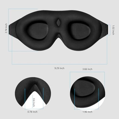 ALASKA BEAR Schlafmaske Memory Foam Konturierte Augenmuscheln für Damen und Herren, Weiche 3D Blackout Schlafmaske ohne Druck auf Augenlider und Wimpernschutz, Ohrstöpsel Set, Schwarz