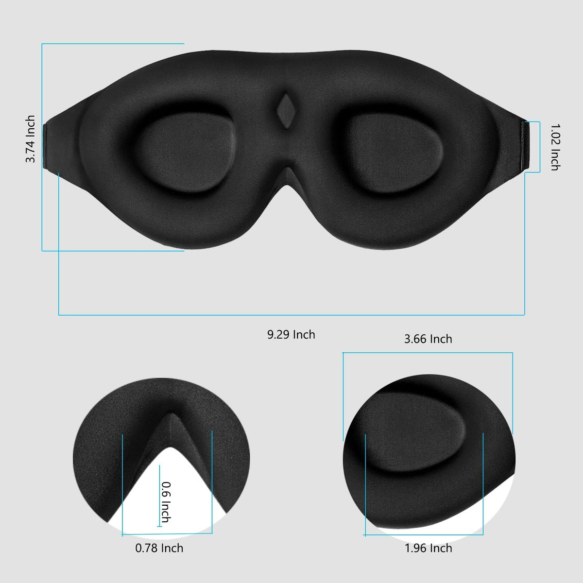 ALASKA BEAR Schlafmaske Memory Foam Konturierte Augenmuscheln für Damen und Herren, Weiche 3D Blackout Schlafmaske ohne Druck auf Augenlider und Wimpernschutz, Ohrstöpsel Set, Schwarz