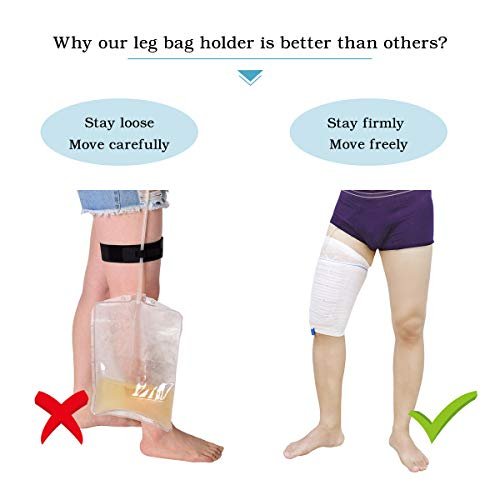 HANSILK Katheter-Beinsackhalter 2 Stück – Stoff-Katheter-Ärmel für Urinbeutel, Beinbeutelhalter für Männer & Frauen, Rollstuhl (M, Weiß-2er-Pack)