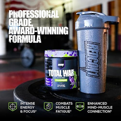 REDCON1 Total War Pre Workout, Strawberry Mango - 30 Portionen - L-Citrullin, Apfelsäure, Grüntee-Extrakt für Pump-Boost - 3,2 g Beta-Alanin zur Reduzierung von Erschöpfung für Frauen & Männer