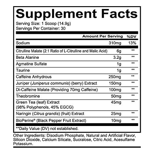 REDCON1 Total War Pre Workout, Strawberry Mango - 30 Portionen - L-Citrullin, Apfelsäure, Grüntee-Extrakt für Pump-Boost - 3,2 g Beta-Alanin zur Reduzierung von Erschöpfung für Frauen & Männer