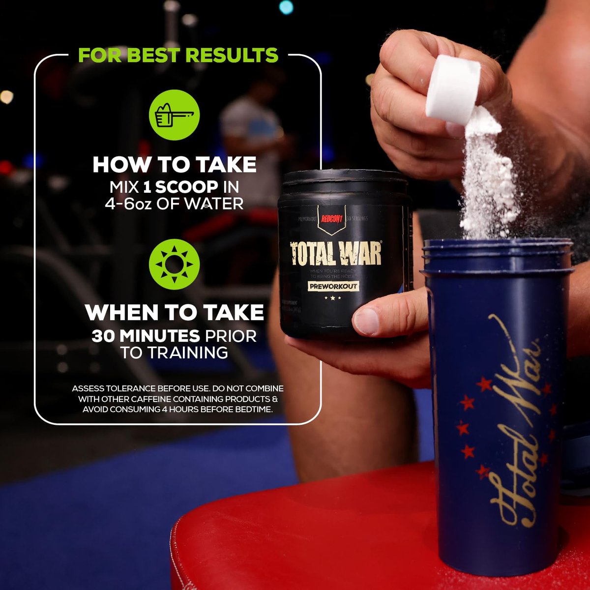 REDCON1 Total War Pre Workout, Strawberry Mango - 30 Portionen - L-Citrullin, Apfelsäure, Grüntee-Extrakt für Pump-Boost - 3,2 g Beta-Alanin zur Reduzierung von Erschöpfung für Frauen & Männer
