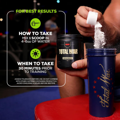 REDCON1 Total War Pre Workout, Strawberry Mango - 30 Portionen - L-Citrullin, Apfelsäure, Grüntee-Extrakt für Pump-Boost - 3,2 g Beta-Alanin zur Reduzierung von Erschöpfung für Frauen & Männer