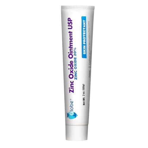 GLOBE Zinkoxid-Salbe 20%, 56,7 g Tube – Fortschrittlicher Hautschutz bei Windeldermatitis, Linderung bei Giftefeu, -sumach & -eiche, Schutz vor Nässe und wunder Haut