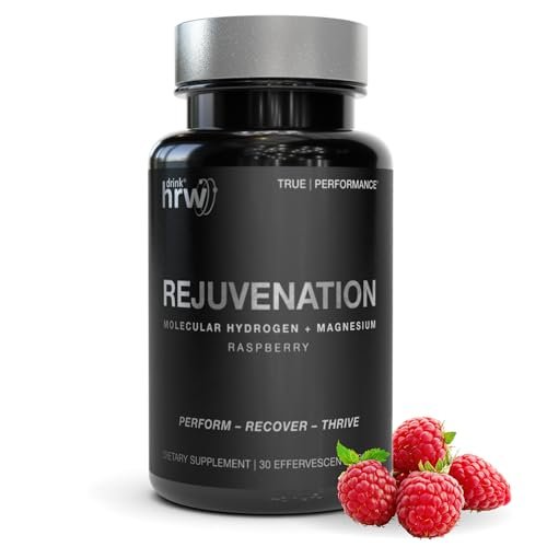 DRINK HRW Rejuvenation Molecular Hydrogen Wasserstoff Tabletten: 12 ppm H2, patentiert, hergestellt in den USA, IHSA-zertifiziertes Wasserstoff- und Magnesiumpräparat. Unterstützt Energie, Erholung, kognitive Funktion (Himbeere, 30 Stück)