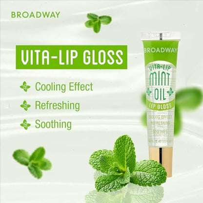 Ruby Kisses Broadway Vita-Lip Clear Lip Gloss (Mint Oil 3er Pack) – Ultra-feuchtigkeitsspendender & beruhigender Lipgloss mit Vitaminölen, hochglänzendes, nicht klebriges Finish, pflegender, glänzender Lipbalm mit Kühleffekt