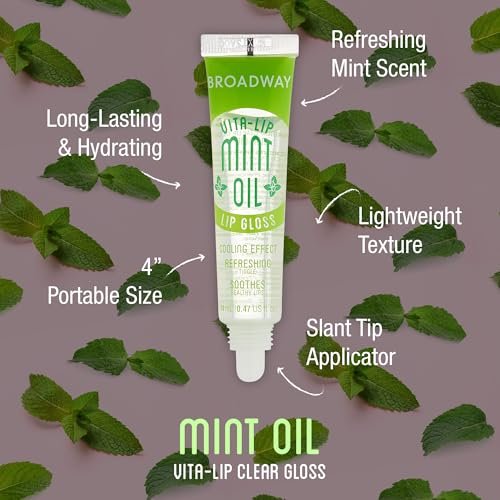 Ruby Kisses Broadway Vita-Lip Clear Lip Gloss (Mint Oil 3er Pack) – Ultra-feuchtigkeitsspendender & beruhigender Lipgloss mit Vitaminölen, hochglänzendes, nicht klebriges Finish, pflegender, glänzender Lipbalm mit Kühleffekt