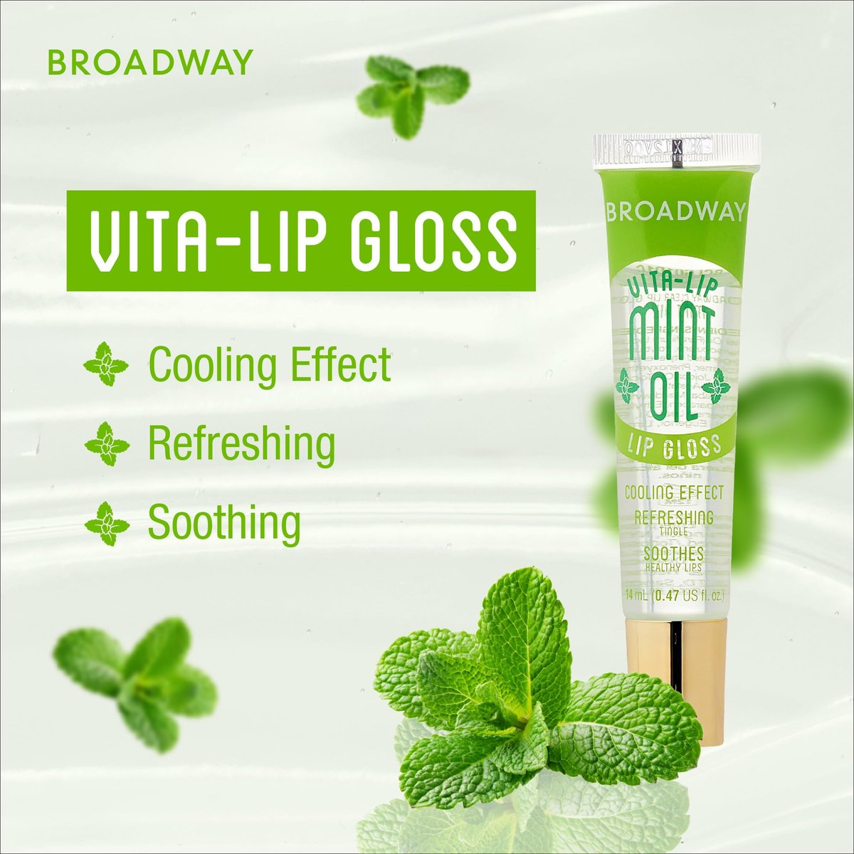 Ruby Kisses Broadway Vita-Lip Clear Lip Gloss (Mint Oil 3er Pack) – Ultra-feuchtigkeitsspendender & beruhigender Lipgloss mit Vitaminölen, hochglänzendes, nicht klebriges Finish, pflegender, glänzender Lipbalm mit Kühleffekt