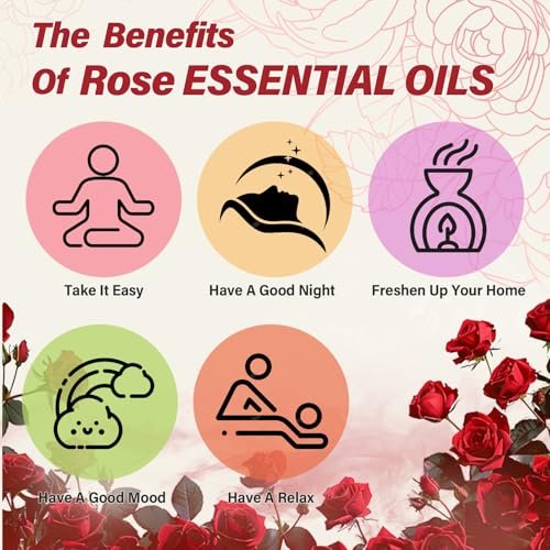 Reines Bio-Rosenöl für Diffuser, Parfüm, Massage, Aroma, Bad – 10 ml