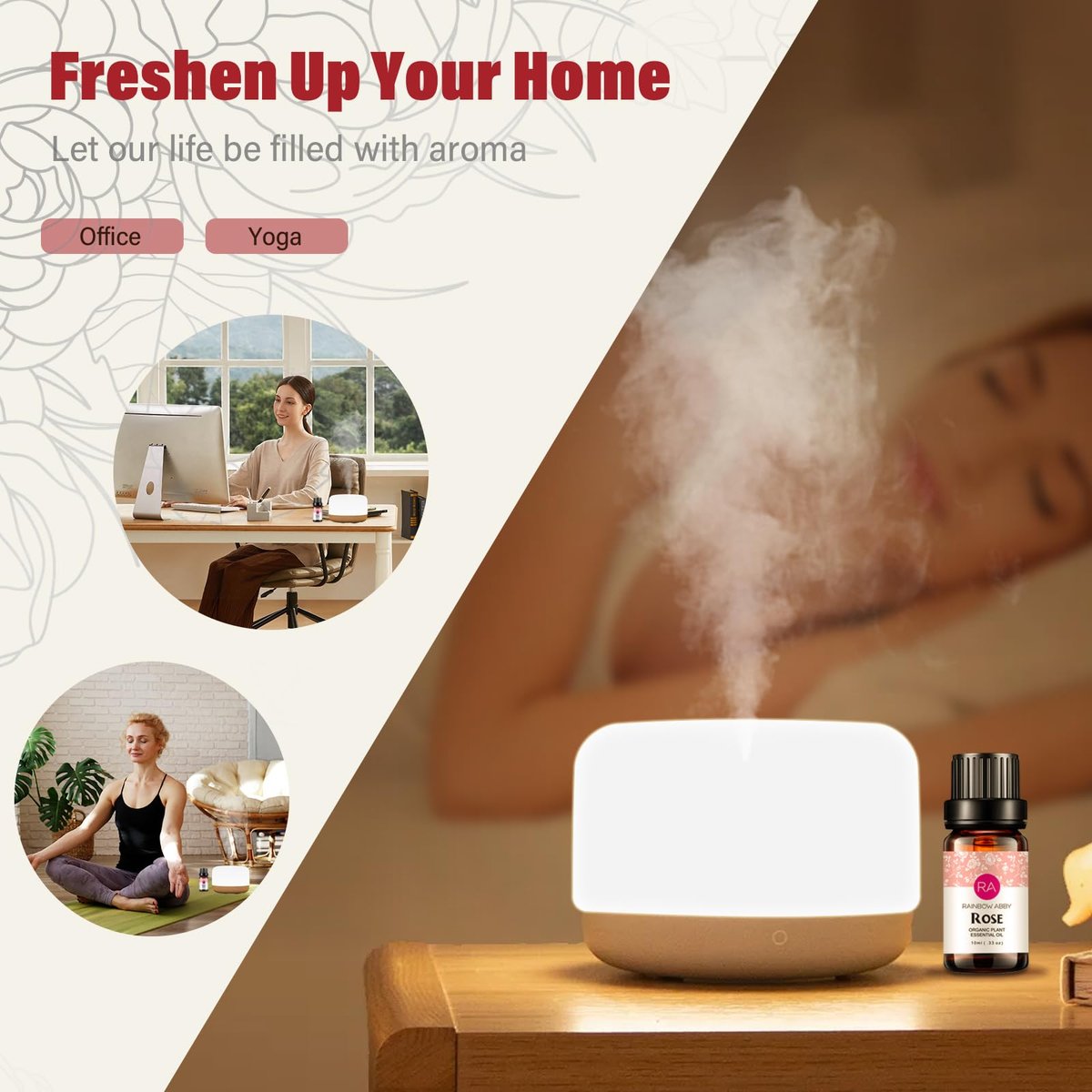 Reines Bio-Rosenöl für Diffuser, Parfüm, Massage, Aroma, Bad – 10 ml