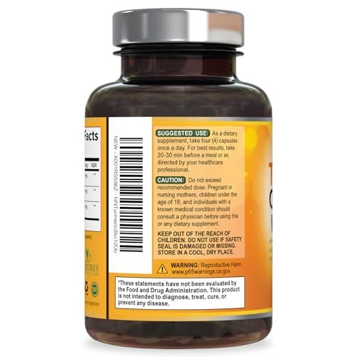 Turmeric Curcumin Supplement - 2400 mg Bio-Perine & 95% Curcuminoide - Natürliche Gelenkunterstützung, Vegan, 120 Kapseln