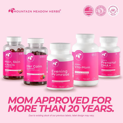 Mountain Meadow Herbs Nachtkerzenöl 1.000 mg – Omega-6-Fettsäuren für die Frauengesundheit, unterstützt reine Haut & hormonelles Gleichgewicht, glutenfrei, leicht einzunehmende Softgels (30 Stück)