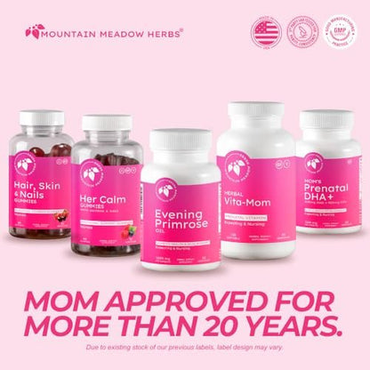 Mountain Meadow Herbs Nachtkerzenöl 1.000 mg – Omega-6-Fettsäuren für die Frauengesundheit, unterstützt reine Haut & hormonelles Gleichgewicht, glutenfrei, leicht einzunehmende Softgels (30 Stück)