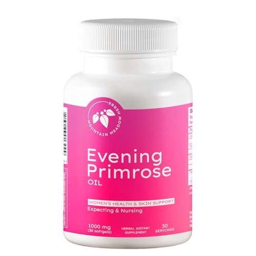 Mountain Meadow Herbs Nachtkerzenöl 1.000 mg – Omega-6-Fettsäuren für die Frauengesundheit, unterstützt reine Haut & hormonelles Gleichgewicht, glutenfrei, leicht einzunehmende Softgels (30 Stück)