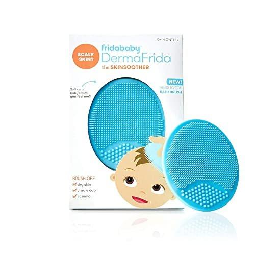 Frida Baby DermaFrida The SkinSoother Baby Badebürste – Sanfte Silikonbürste gegen Milchschorf, trockene Haut und Ekzeme bei Babys